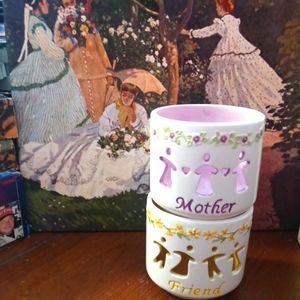 Friendship Light Mother&Friend 2 Candle Holders,Hand Made,Like🆕A Nice Gift.🎁